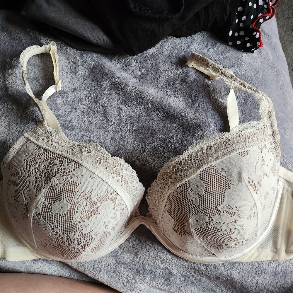 Cacique cream lace bra sz 42C